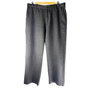 Banana Republic Classic Wool Flat Front Dark Brown Trousers, Mens 36/32, Large